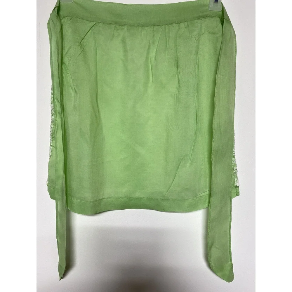 Vintage 1950s-'60s Homemaker Half Apron Green with Lace overlay
